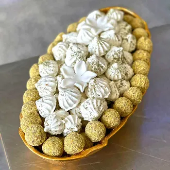 Pistachio Truffle and Zaatar Meringue