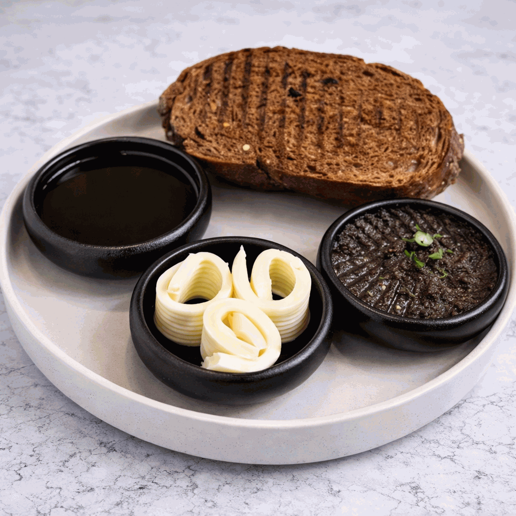 Slice Bread with Butter & Olive Paste