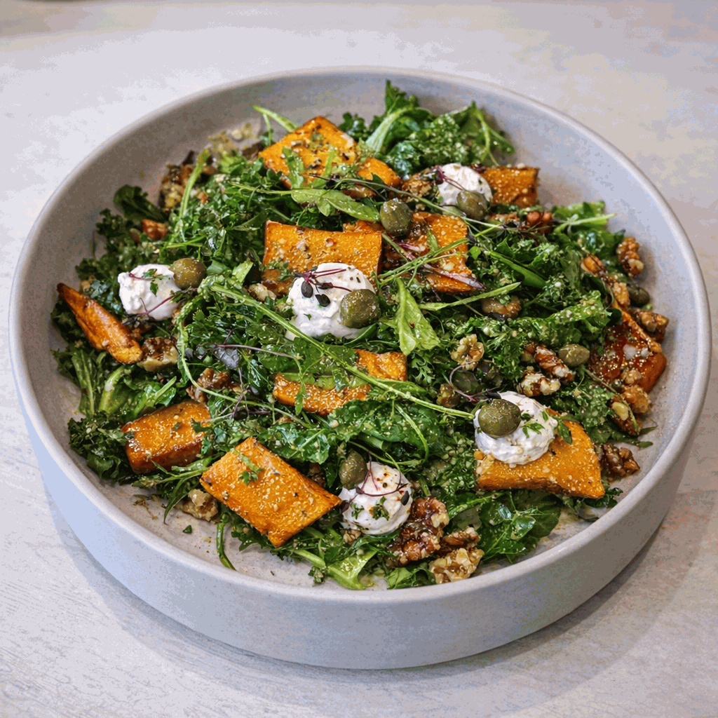 Kale salad with sweet potato